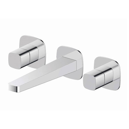 RAK Ceramics Petit Square Wall Mounted 3 Hole Basin Mixer Tap (1 size, Chrome) - Brand New Bathrooms