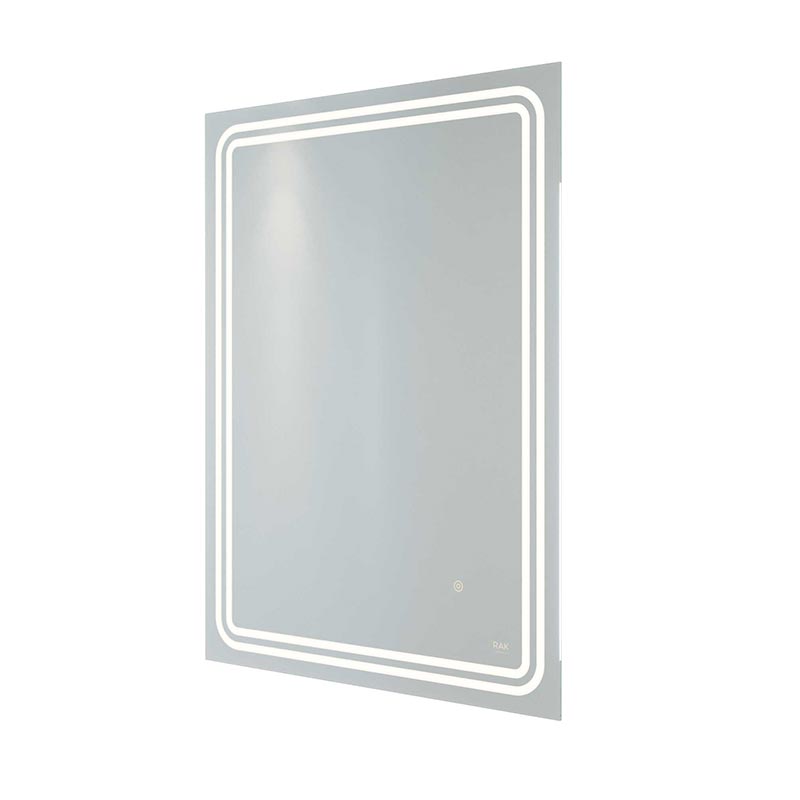 RAK Ceramics Pluto LED Illuminated Portrait Mirror w/demister;shavers socket and touch sensor switch (1 size, Mirror) - Brand New Bathrooms
