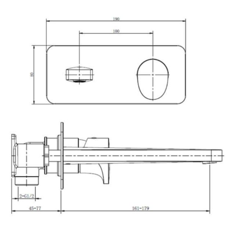 RAK Ceramics Positano Wall Mounted Basin Mixer with Back Plate (1 size, 4 colours) - Brand New Bathrooms