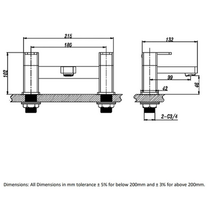 RAK Ceramics Series 600 Bath Filler (1 size, Chrome) - Brand New Bathrooms