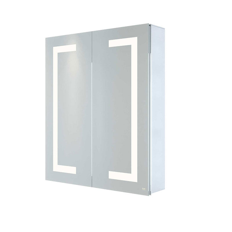 RAK Ceramics Sagittarius LED Illuminated Mirrored Bluetooth Cabinet w/demister Shavers Socket and Infra Red Switch (2 sizes, Mirror) - Brand New Bathrooms