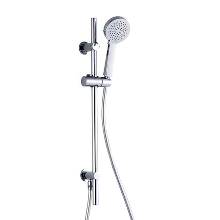 RAK Ceramics Round Slide Rail Kit with 3 Function Head and Integral Wall Outlet (Adjacent Fixing Brackets) (1 size, 2 colours) - Brand New Bathrooms