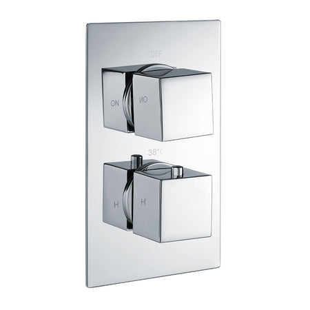 RAK Ceramics Single Outlet; 2 Handle Thermostatic Concealed Shower Valve (1 size, 2 styles, Chrome) - Brand New Bathrooms