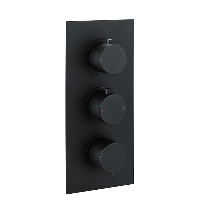 RAK Ceramics Dual Outlet; 3 Handle Thermostatic Concealed Shower Valve (1 size, 2 styles, 2 colours) - Brand New Bathrooms