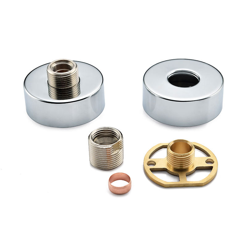 RAK Ceramics Exposed Square Shower Bar Mixer Easy Fitting Kit (Pair) (2 sizes, 2 styles, Chrome) - Brand New Bathrooms