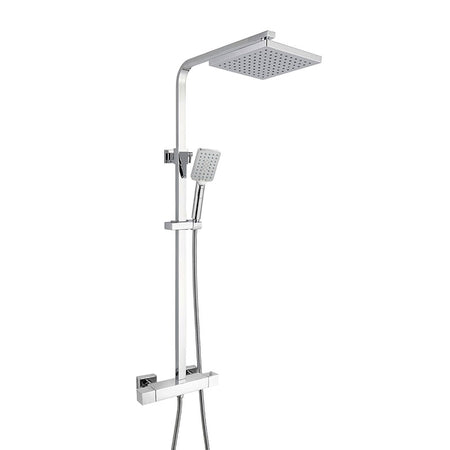 RAK Ceramics Cool Touch Thermostatic Shower Column with Fixed Head and Shower Kit (WRAS) (1 size, 2 styles, Chrome) - Brand New Bathrooms