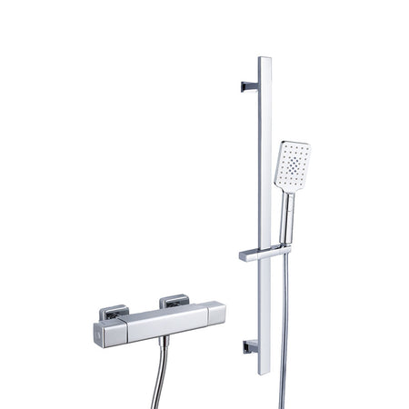 RAK Ceramics Cool Touch Exposed Thermostatic Shower Valve with Slide Rail Kit (WRAS) (1 size, 2 styles, Chrome) - Brand New Bathrooms