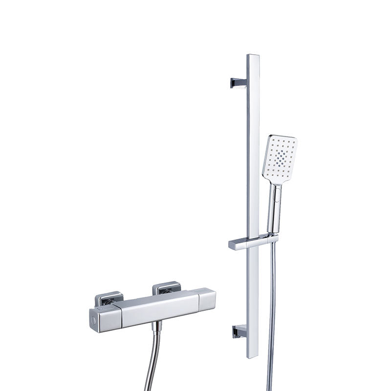 RAK Ceramics Cool Touch Exposed Thermostatic Shower Valve with Slide Rail Kit (WRAS) (1 size, 2 styles, Chrome) - Brand New Bathrooms