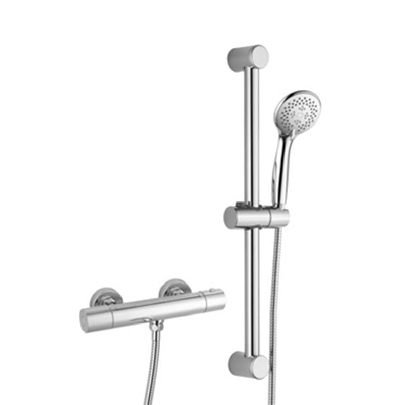 RAK Ceramics Round Exposed Thermostatic Shower Valve with Slide Rail Kit (WRAS) (2 sizes, Chrome) - Brand New Bathrooms
