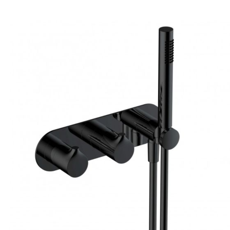 RAK Ceramics Sorrento Horizontal Dual Outlet Thermostatic Concealed Shower Valve with Handset (1 size, 4 colours) - Brand New Bathrooms