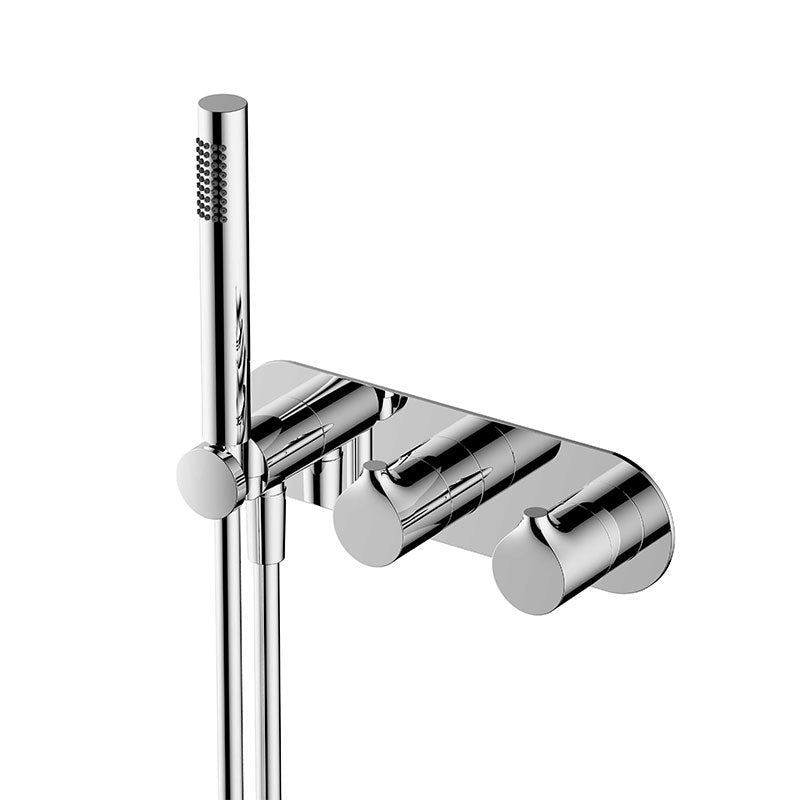 RAK Ceramics Sorrento Horizontal Dual Outlet Thermostatic Concealed Shower Valve with Handset (1 size, 4 colours) - Brand New Bathrooms