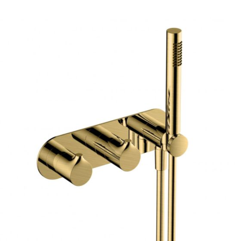 RAK Ceramics Sorrento Horizontal Dual Outlet Thermostatic Concealed Shower Valve with Handset (1 size, 4 colours) - Brand New Bathrooms