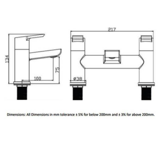 RAK Ceramics Sport Bath Filler (1 size, Chrome) - Brand New Bathrooms