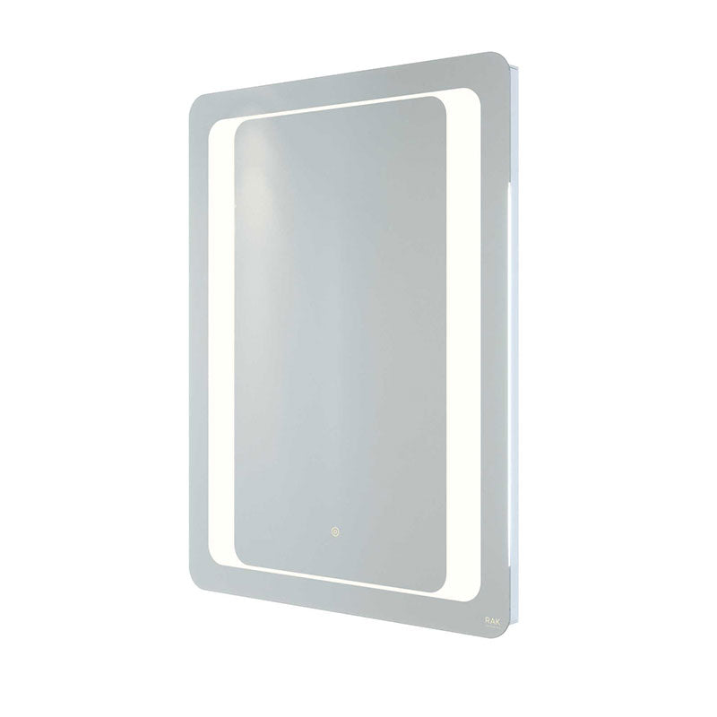 RAK Ceramics Tanzanite LED Illuminated Portrait Mirror w/demister;shavers socket and touch sensor switch (1 size, Mirror) - Brand New Bathrooms
