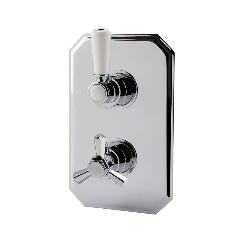 RAK Ceramics Washington Dual Outlet Thermostatic Concealed Shower Valve (1 size, Chrome) - Brand New Bathrooms