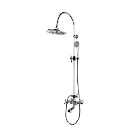 RAK Ceramics Washington Exposed Thermostatic Shower Column Valve with Bath Spout and Shower Kit (1 size, Chrome) - Brand New Bathrooms