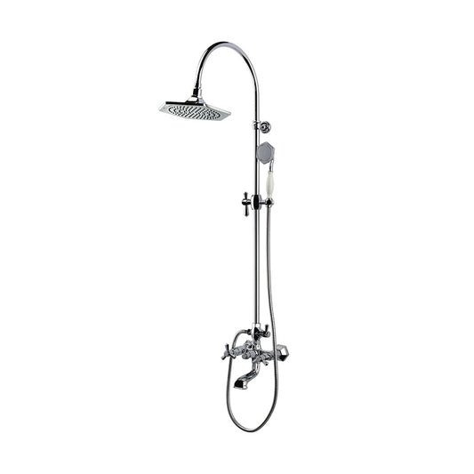 RAK Ceramics Washington Exposed Thermostatic Shower Column Valve with Bath Spout and Shower Kit (1 size, Chrome) - Brand New Bathrooms