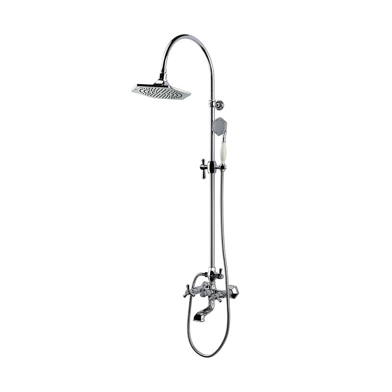 RAK Ceramics Washington Exposed Thermostatic Shower Column Valve with Bath Spout and Shower Kit (1 size, Chrome) - Brand New Bathrooms