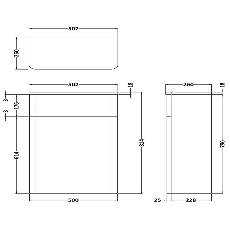 Nuie Core Floor Standing 500mm WC Unit (1 size, Gloss White) - Brand New Bathrooms
