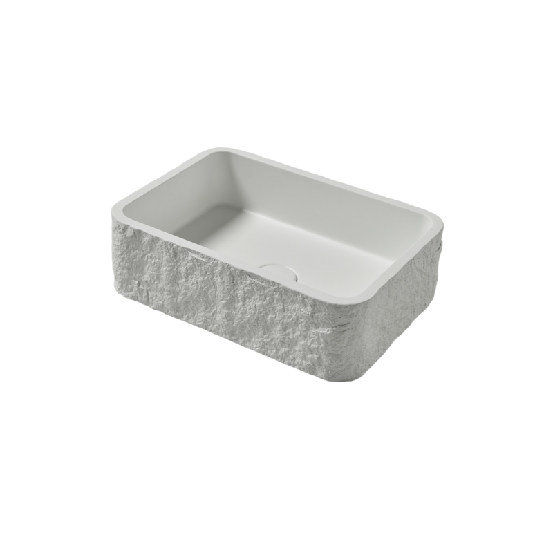 Scudo Rok Rectangle Polymarble Basin (1 size, 2 colours) - Brand New Bathrooms