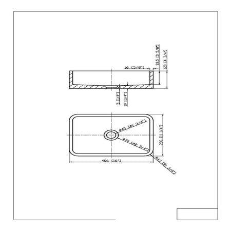 Scudo Rok Rectangle Polymarble Basin (1 size, 2 colours) - Brand New Bathrooms