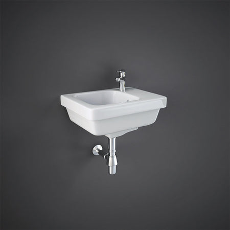 RAK Ceramics Resort Cloakroom Basin with 1 Tap Hole on Right Hand (2 sizes, Alpine White) - Brand New Bathrooms