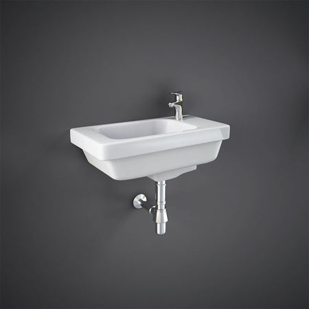 RAK Ceramics Resort Cloakroom Basin with 1 Tap Hole on Right Hand (2 sizes, Alpine White) - Brand New Bathrooms