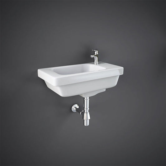 RAK Ceramics Resort Cloakroom Basin with 1 Tap Hole on Right Hand (2 sizes, Alpine White) - Brand New Bathrooms