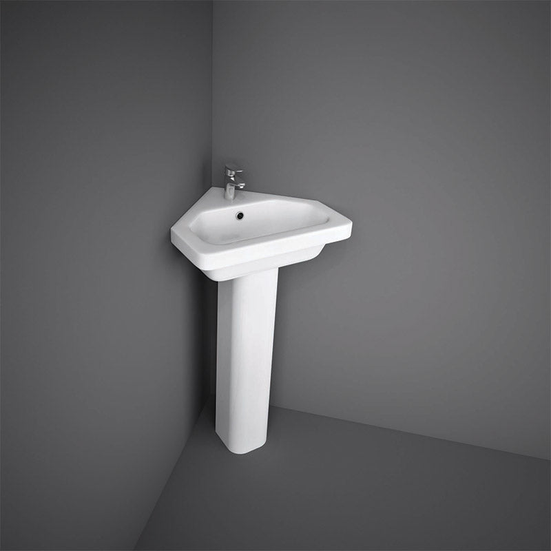 RAK Ceramics Resort Slim Standard Height Pedestal for Basin and Corner Basin (1 size, White) - Brand New Bathrooms