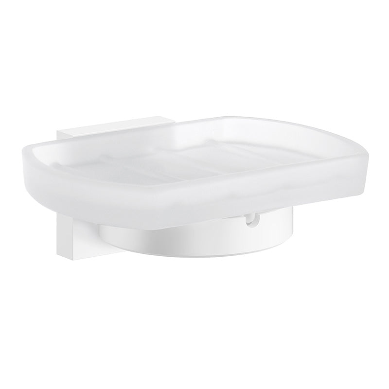 Smedbo House Holder With Soap Dish White/Glass (1 Variant) - Brand New Bathroom 