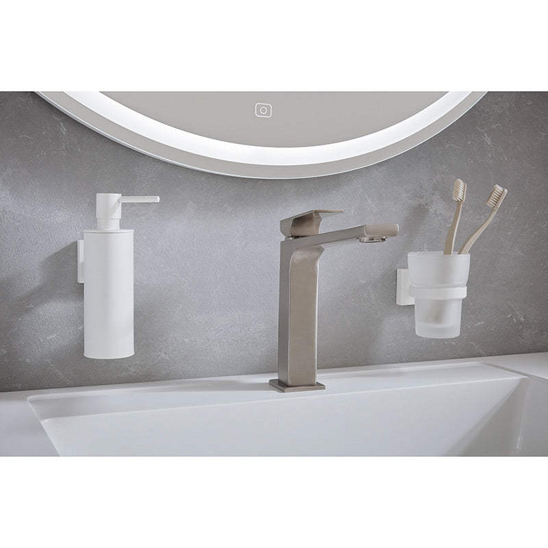 Smedbo House Holder With Tumbler White/Glass (1 Variant) - Brand New Bathroom 