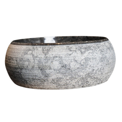 Loutro Lavabo Rocky-B Round Stone Marble Basin (1 size, Anthracite) - Brand New Bathrooms