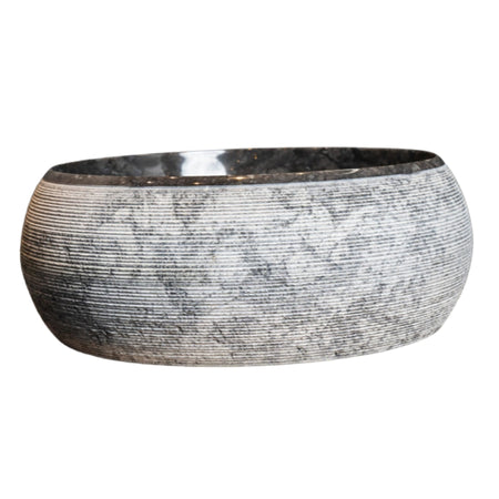 Loutro Lavabo Rocky-B Round Stone Marble Basin (1 size, Anthracite) - Brand New Bathrooms