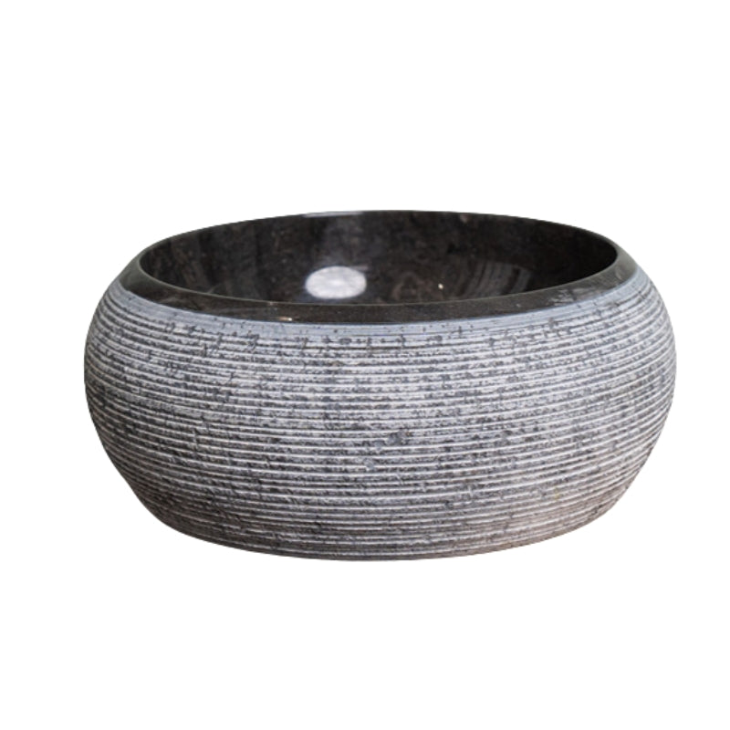 Loutro Lavabo Rocky Mini-B Round Stone Marble Basin (1 size, Anthracite) - Brand New Bathrooms