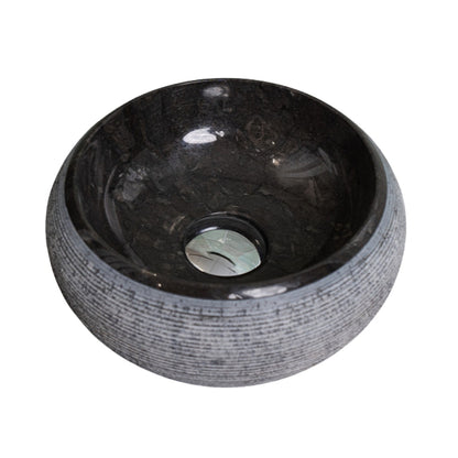 Loutro Lavabo Rocky Mini-B Round Stone Marble Basin (1 size, Anthracite) - Brand New Bathrooms