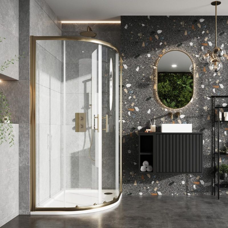 Scudo S6 Double Door Quadrant Shower Enclosure (2 Sizes & 2 Colours) - Brand New Bathrooms