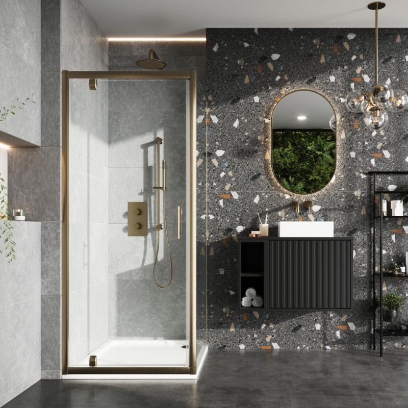 Scudo S6 Pivot Door (2 Colours & 2 Sizes) - Brand New Bathrooms