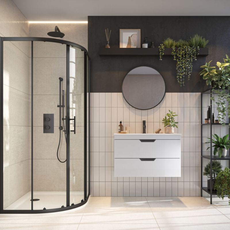 Scudo S6 Double Door Quadrant Shower Enclosure (2 Sizes & 2 Colours) - Brand New Bathrooms