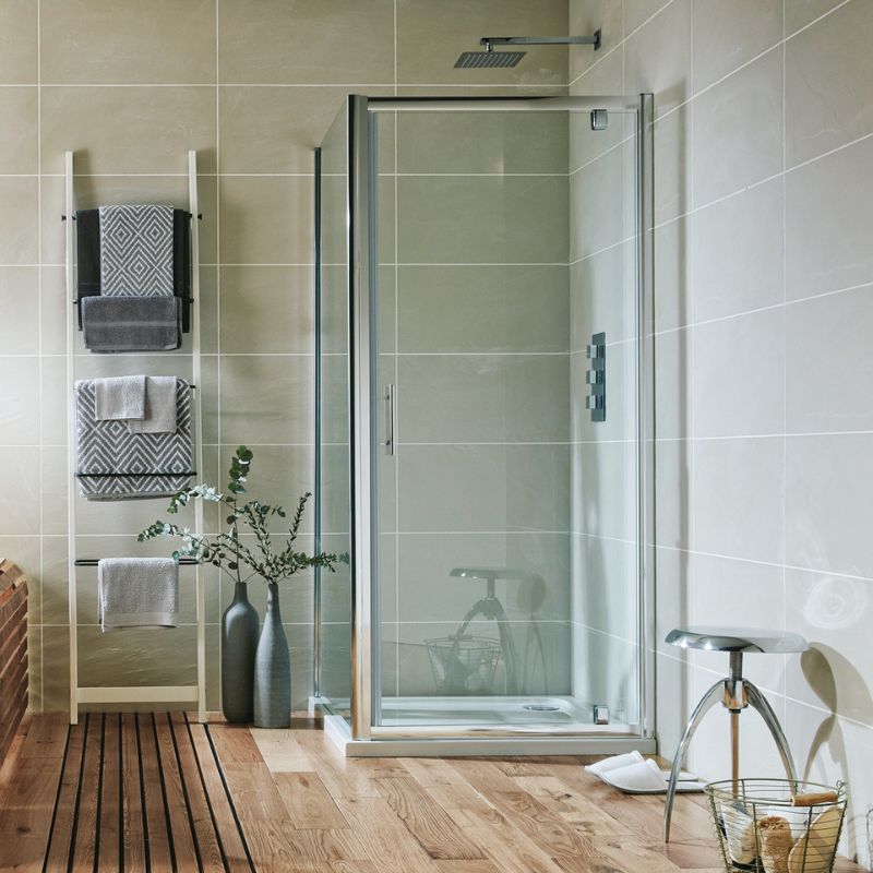 Scudo S6 Pivot Door Shower Enclosure (4 Sizes) - Brand New Bathrooms
