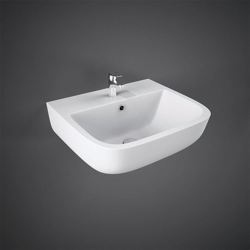 RAK Ceramics Series 600 400mm Wall Hung Basin with 1 or 2 Tap Holes (1 size, 2 styles, Alpine White) - Brand New Bathrooms