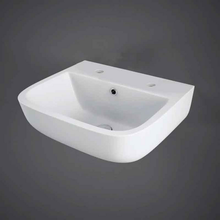 RAK Ceramics Series 600 400mm Wall Hung Basin with 1 or 2 Tap Holes (1 size, 2 styles, Alpine White) - Brand New Bathrooms