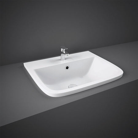 RAK Ceramics Series 500mm Countertop Basin with 1 or 2 Tap Holes (1 size, 2 styles, Alpine White) - Brand New Bathrooms
