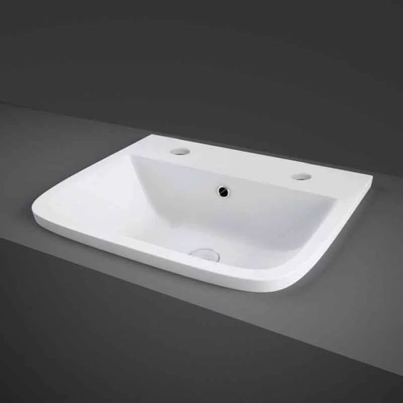 RAK Ceramics Series 500mm Countertop Basin with 1 or 2 Tap Holes (1 size, 2 styles, Alpine White) - Brand New Bathrooms