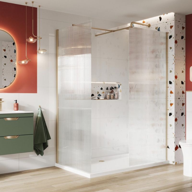Scudo S8 Wetrooms Fluted Glass Panel (6 Sizes) - Brand New Bathroom 