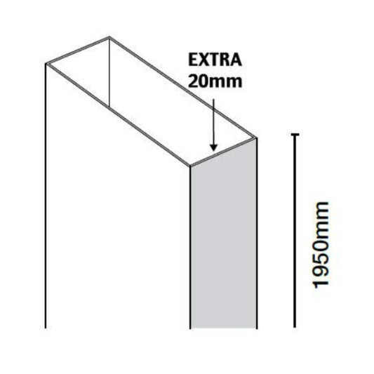 Merlyn 8 Series Frameless | Extension Profiles (1 size, 2 styles, Chrome)