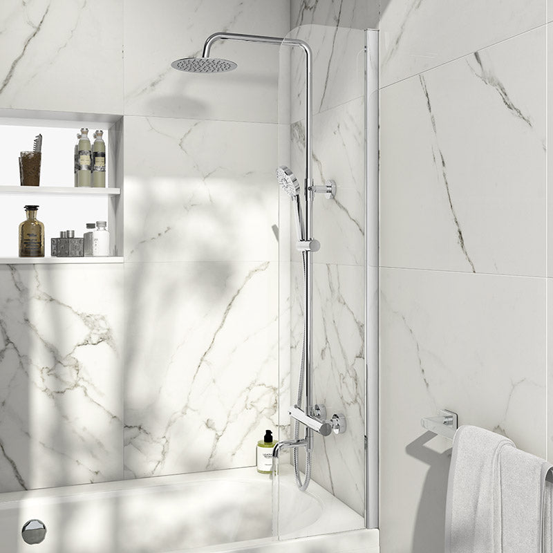 Scudo S6 Fixed Radius Edge 6mm Glass Bath Screen (1 size) - Brand New Bathrooms
