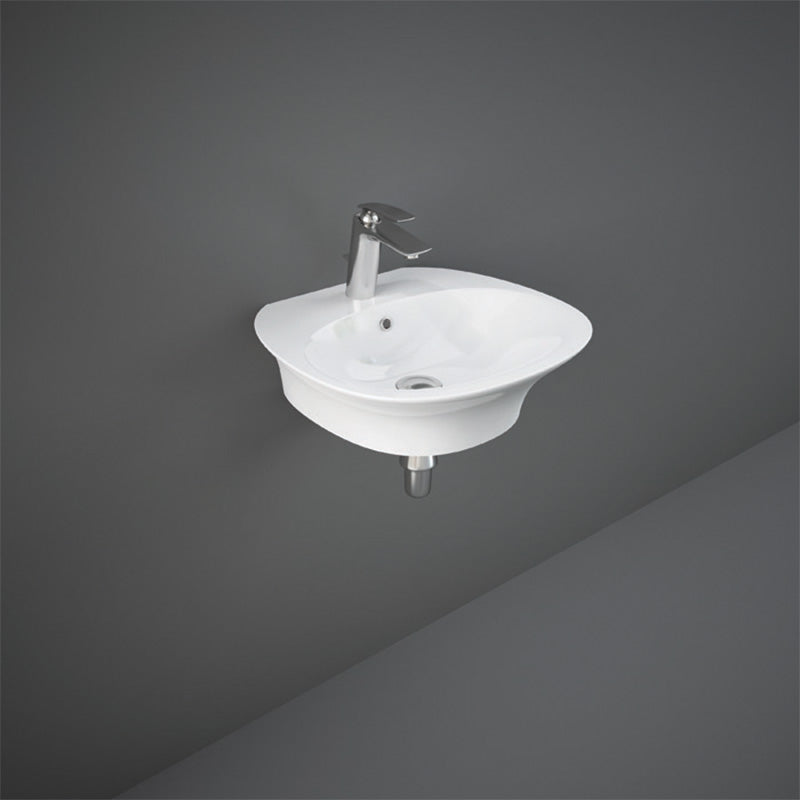 RAK Ceramics Sensation Wall Hung Basin with 1 tap hole (4 sizes, White) - Brand New Bathrooms