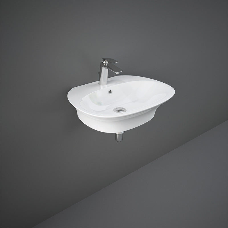 RAK Ceramics Sensation Wall Hung Basin with 1 tap hole (4 sizes, White) - Brand New Bathrooms