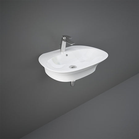 RAK Ceramics Sensation Wall Hung Basin with 1 tap hole (4 sizes, White) - Brand New Bathrooms