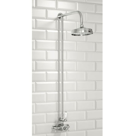 Scudo Traditional Rigid Riser Shower with Fixed Head and Handset - Brand New Bathrooms